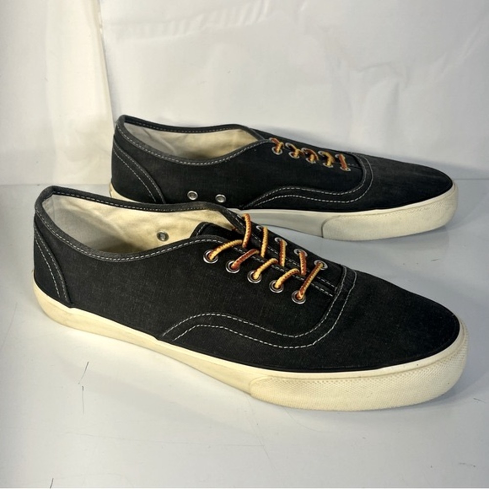 American Eagle Black Denim Canvas Deck Sneakers Plimsolls Men's Size 10